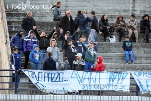 I tifosi del Quarto che festeggiano per il successo sul Portici