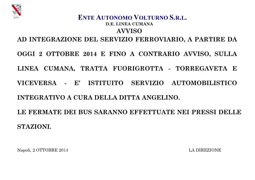 Avviso Cumana