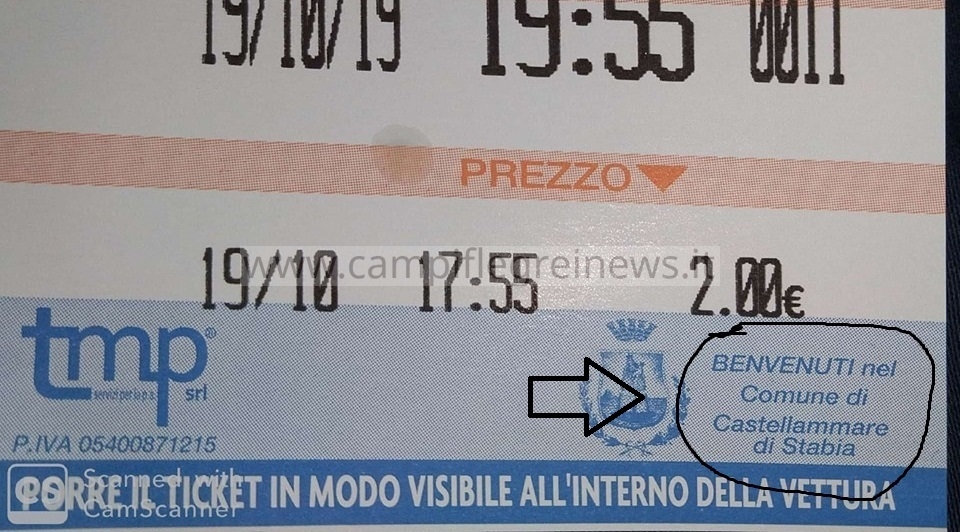 BAIA/ Sosta sulle strisce blu e sul biglietto del parchimetro esce scritto: “Benvenuti a Castellammare di Stabia”!