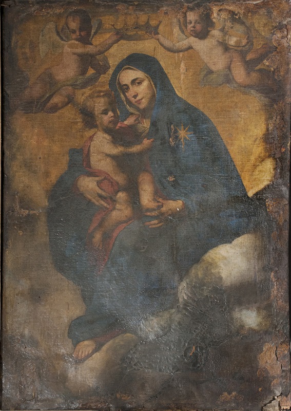 Tela raffigurante la Madonna di Costantinopoli scoperta a Pozzuoli